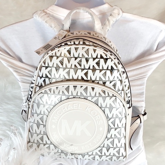 🎒New Michael Kors 🎒Abbey White Medium Backpack - Picture 2 of 7